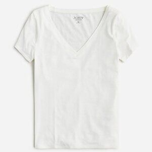 Jcrew V-neck T-shirt in stretch linen blend